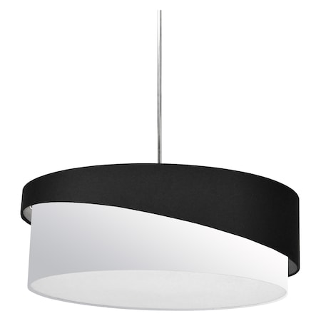Dainolite 3Lt Jazlynn Pendant, Black/White Shade W/ 790 Diff JAZ243-PC-797-790